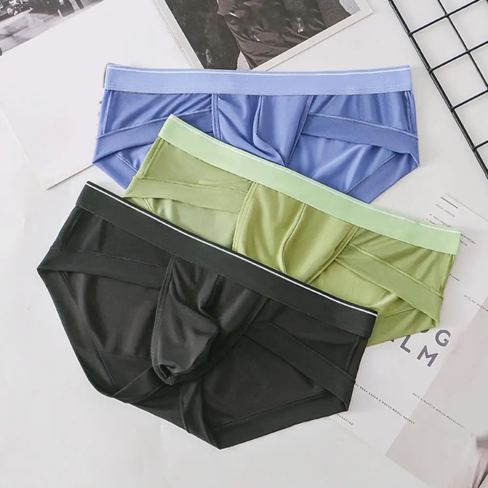 Stretchy Men Briefs Breathable 3d Pouch Men's Bikini Underwear Soft Sheer Comfort Quick Drying Stretchy Triangle for Summer