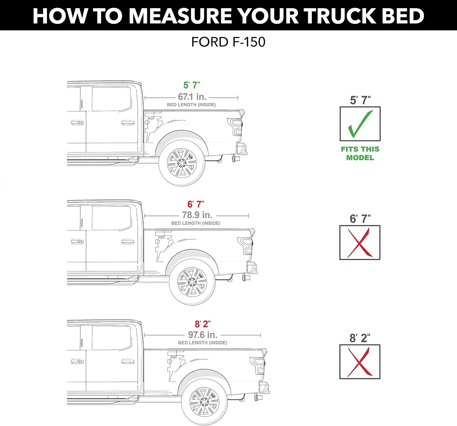 Truck Bed Tonneau Cover, Hard Folding Style, Compatible with 2021-2025 Ford F-150 with 5' 7