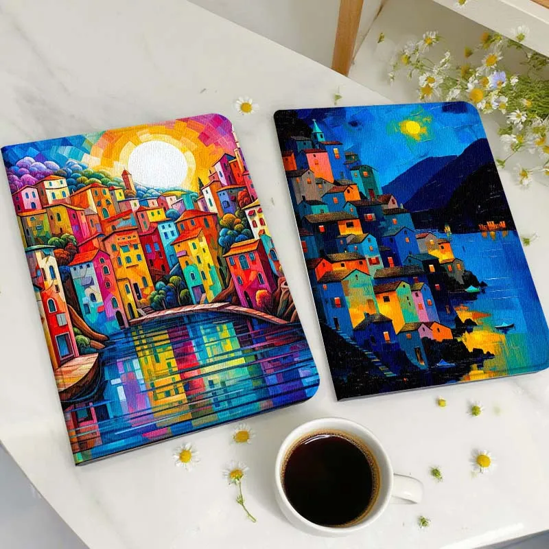

Colorful River Town View Gift Tablet Case For Huawei Honor MatePad MediaPad Air 5 6 7 11 V6 V7 V8 V9 X9 X8 T10 T10s C5e T5