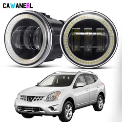 2 X Car Front Bumper Fog Light Assembly with Angel Eye DRL For Nissan Rogue 2011 2012 2013 30W H11 LED Fog Daytime Running Lamp