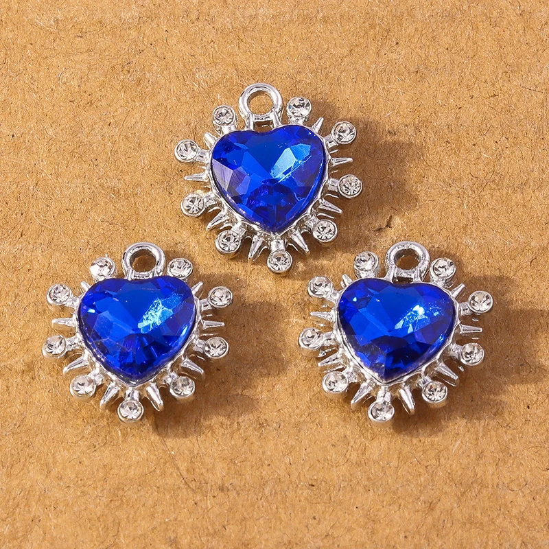 10pcs Crystal Snowflake Charms for DIY Jewelry Making