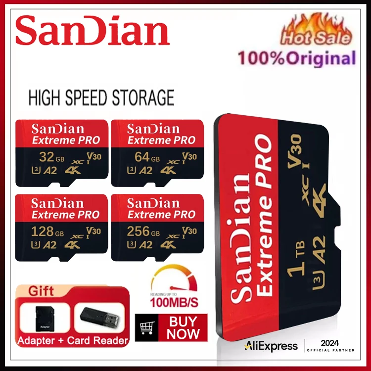 U3 A2 V30 Class 10 Micro Card 128GB 64GB 256GB 512GB High Speed Memory Card SD TF Card With Adapter For Nintendo Switch