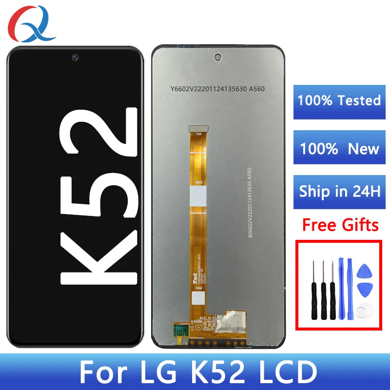 For LG K52 LCD For LG K42 K52 K62+ Q52 Display Digitizer Assembly For LG K52 Screen Touch Replacement