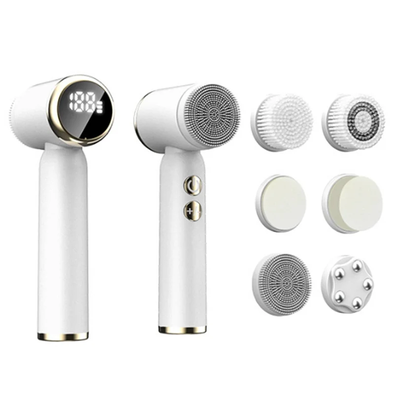 เครื่องกำจัดสิวเสี้ยน A39M 6 in 1 อัลตราโซนิก แปรงทำความสะอาดผิวหน้าไฟฟ้า พร้อมการบำบัดด้วยการประคบ ขัดผิวหน้า ทำความสะอาดรูขุมขน