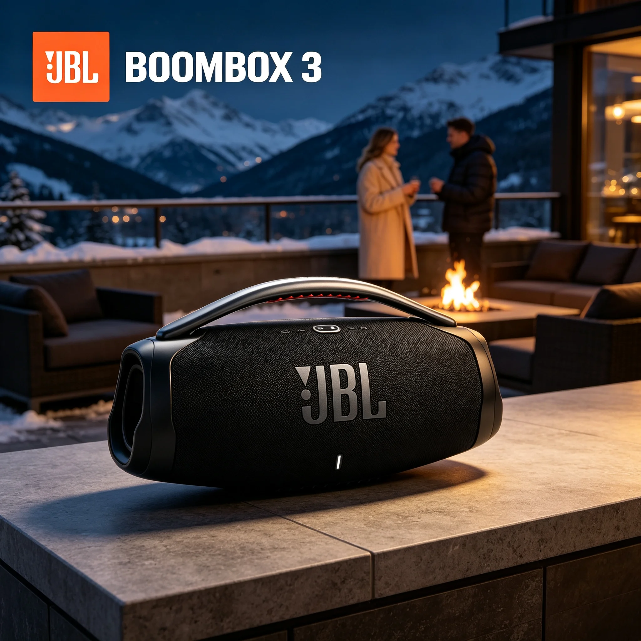 JBL BOOMBOX3 & GRIP Bluetooth Speaker Combo, IP67 & IP68 Rated, PartyBoost, Light-Up GRIP for Beach & Camping Parties