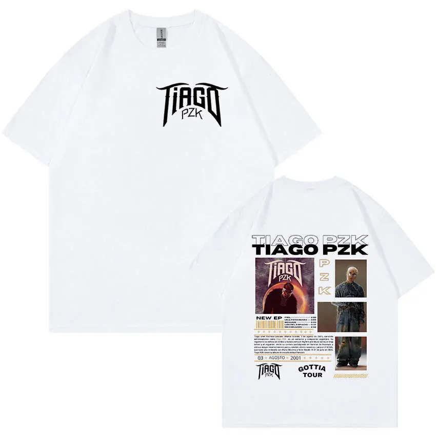 Rapper TIAGO PZK Gottia Tour 2024 Graphic Tee Shirt Men's Women Retro High Quality Oversized Cotton T-shirts Hip Hop Streetwear