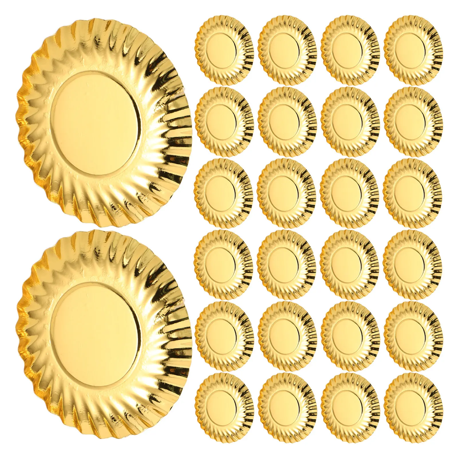 100Pcs Gold Mousse Cake Boards 4 Inch Round Paper Dessert Plates for Birthday Party Supplies Holiday Events Cake Paper Holders