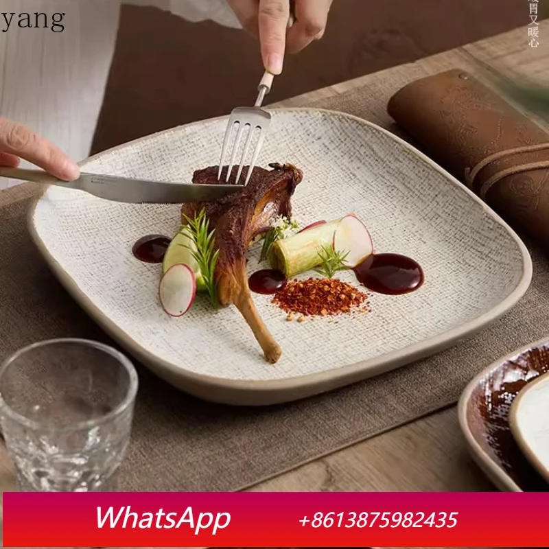 

LMM retro style plate household ceramic cake plate