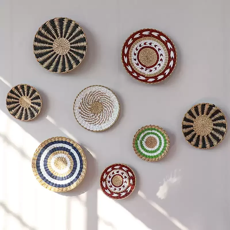 

Morocco round woven wall decoration Bohemian B & B store bedside sofa background wall wall hanging painting
