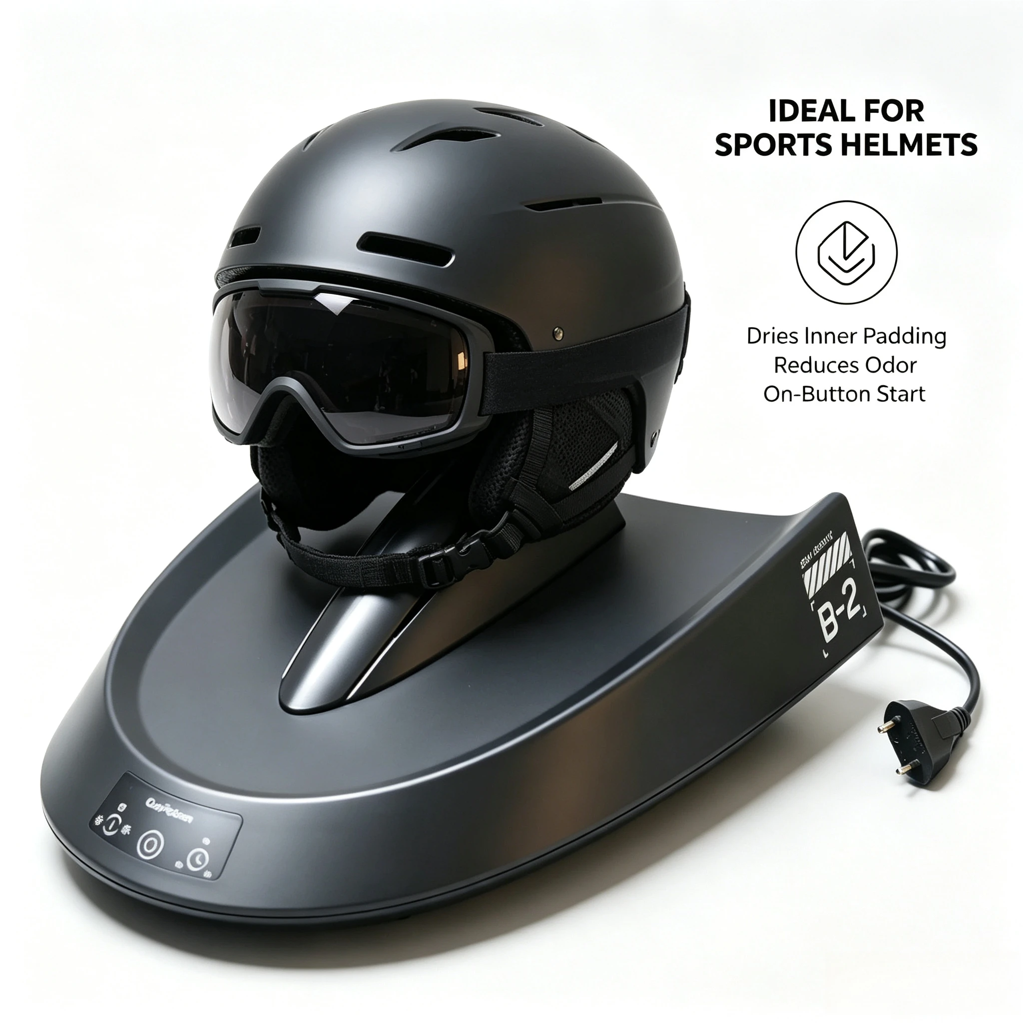 Smart Motorcycle Helmet Dryer Features Sterilization Dust Removal Functions Temperature Control Ambient Lighting