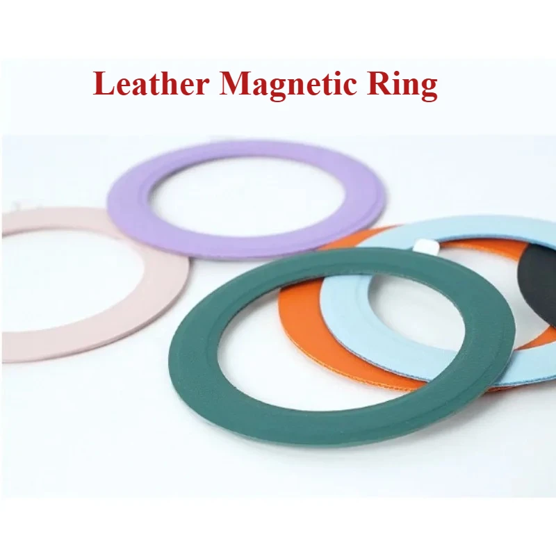 

Leather Ring Sticker Magnetic Ring Circle Phone Case Metal Sticker for Magsafe Magnet Wireless Charging Magnetic Ring for IPhone