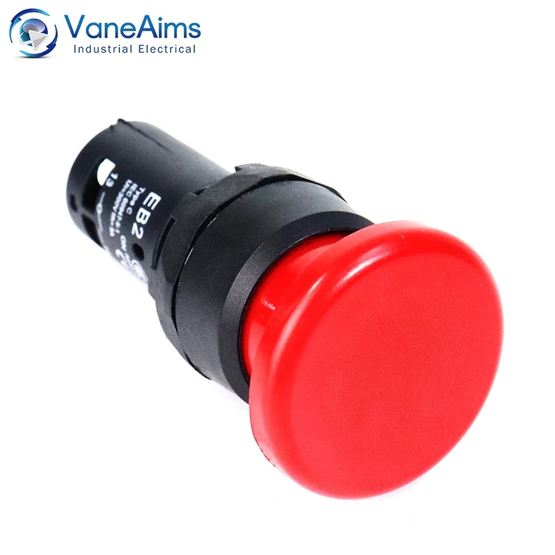 EB2 Red Green Mushroom Push Button Switch Self locking Momentary Switch On Off Big Start Stop Enter Button without Fixation 5A