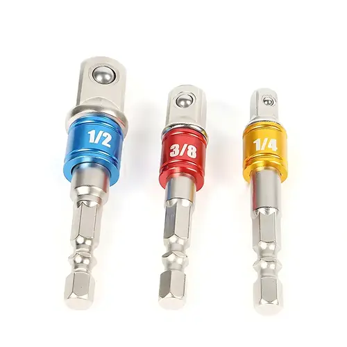 3pcs Impact Driver Socket Extension Adapter Extended Converter Power Drill Hex To High Speed Nut Male Square Wrench 1/4 3/8 1/2 - Image 5