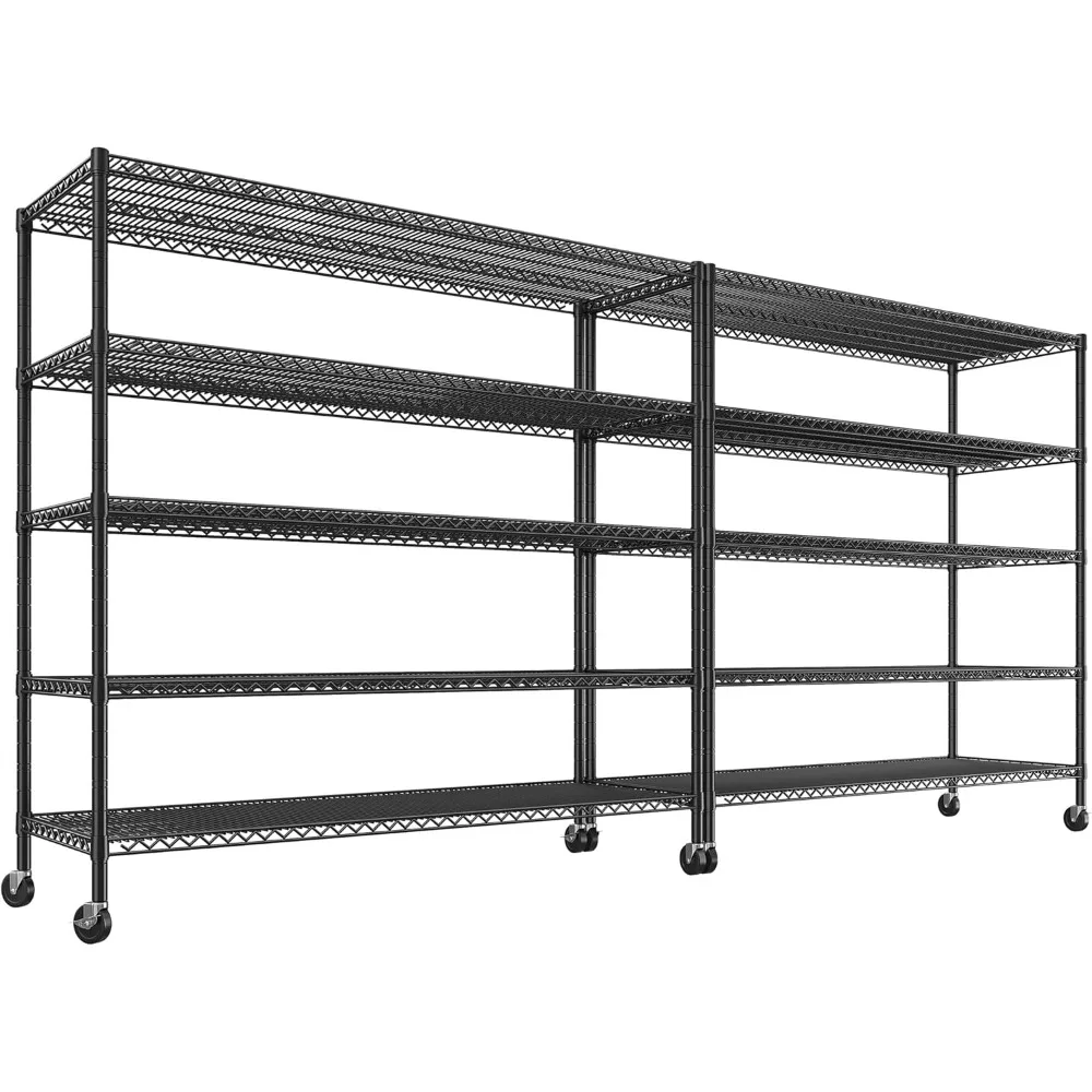 55.5''W Storage Shelves 3200LBS Wire Shelving Unit with Wheels 85.7