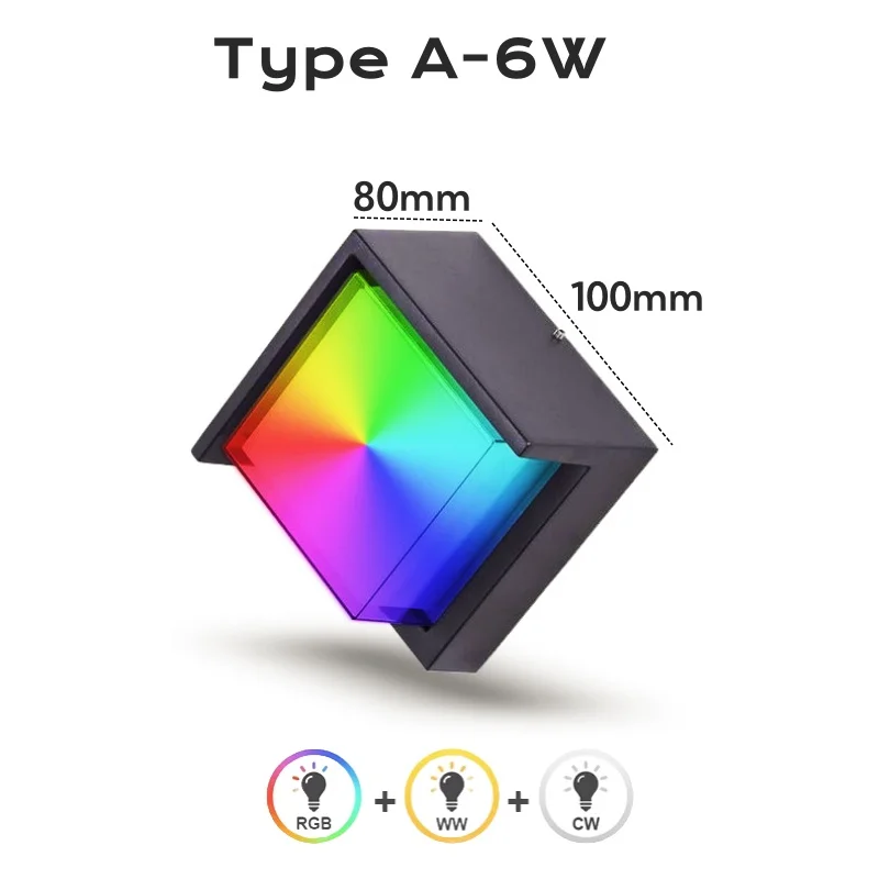 khelse RGBCW Tuya LED Outdoor Wall Light Black 9