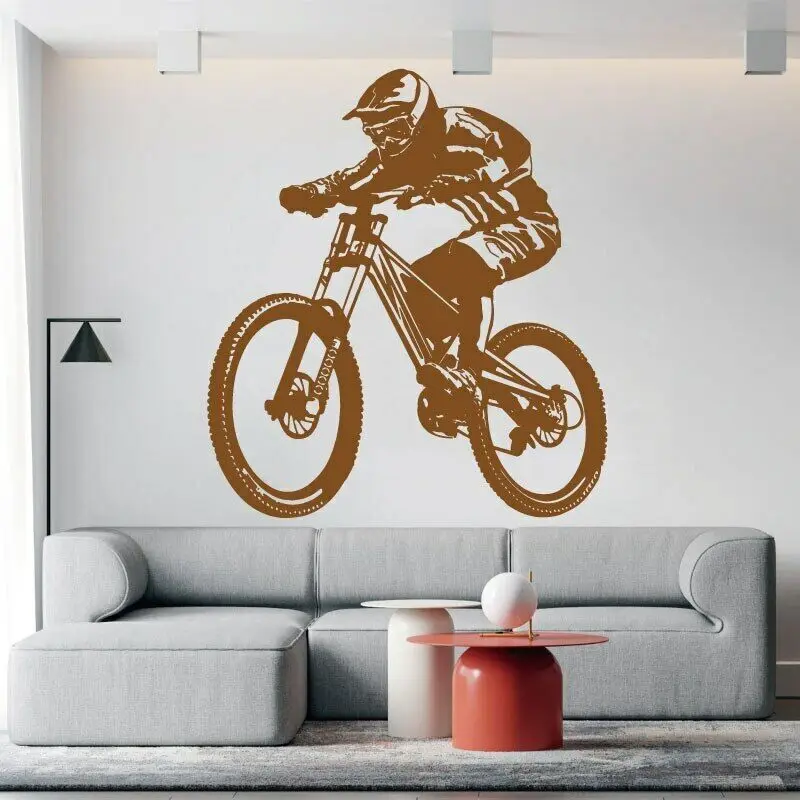 Mountain Bike Extreme Off-road Wall Sticker Road Sports Competition Athletic Teenage Boy Room Garage Decoration Vinyl Decal Gift