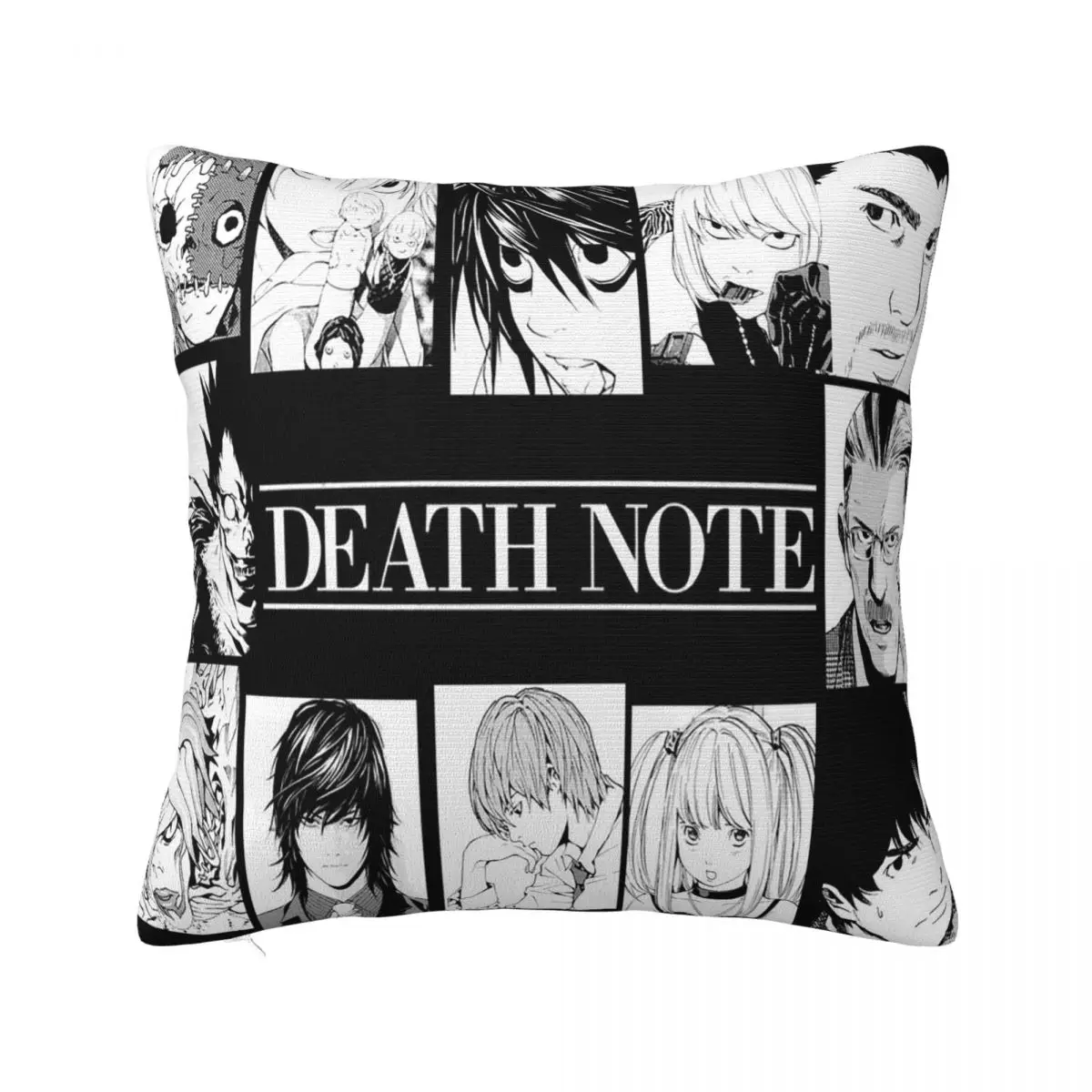 Death Note Manga Collage Pillow Cases Anime Lawliet Light Cushion Covers Awesome Zipper Decor Pillowcover for Sofa 45x45cm