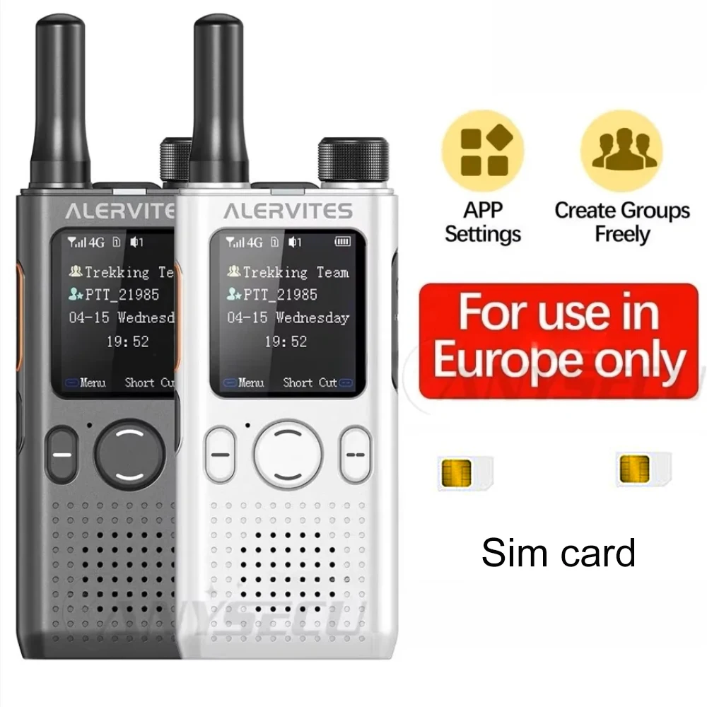 ANYSECU AT1 4G/5G POC Walkie Talkie | Unlimited Distance Global Group Call | 2200mAh Long Battery | Portable Ham Radio with SIM