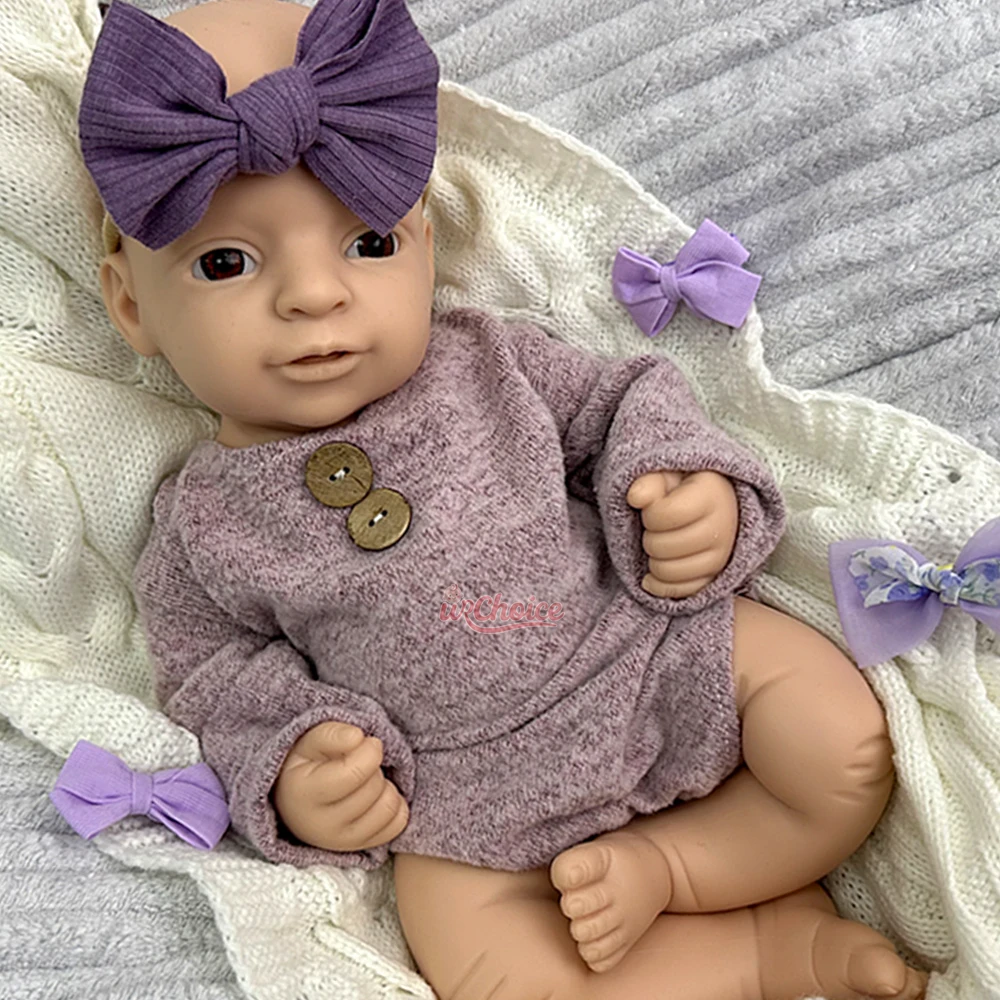 Realista lavável boca aberta 17 "sem pintura silicone reborn bebê menina macio durável boneca muñeca coletor artista boneca entusiastas