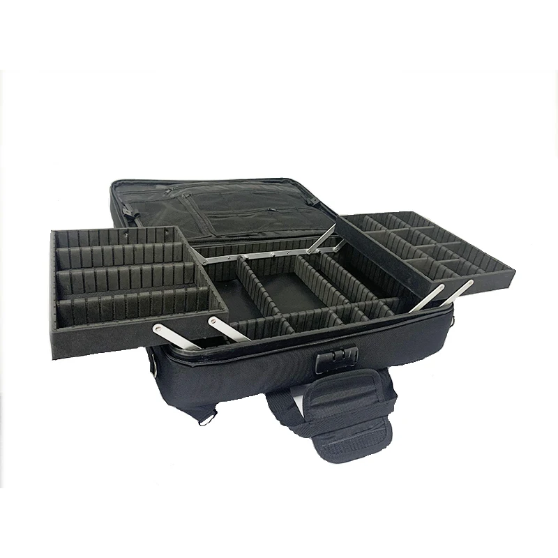 

2025 hot sale Professional New Multi-use Travel Makeup Case Mobile Work Station Hairdresser Backpack Make up Artist Bag