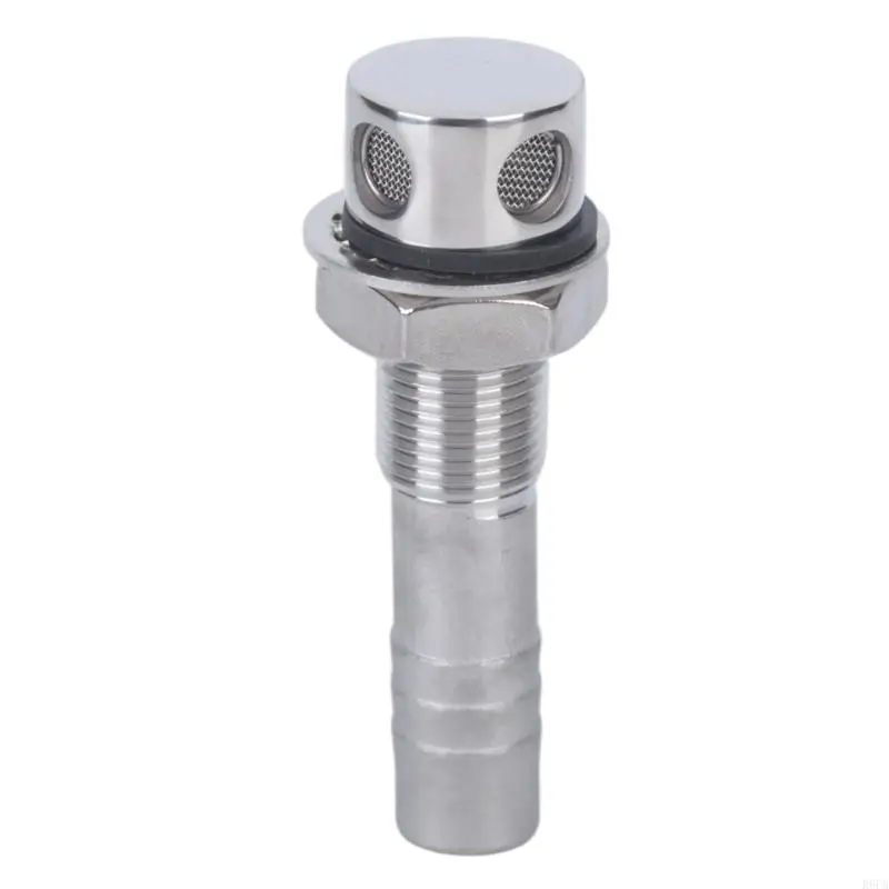 Boat Vent Fitting 316 Stainless Steel 16 mm Screened Straight Outlet with Threaded Body for Marine Ventilation Use