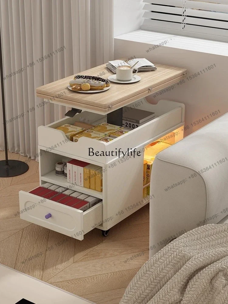 

X4 LJYDesigner sofa side table movable folding lifting coffee table original customization L