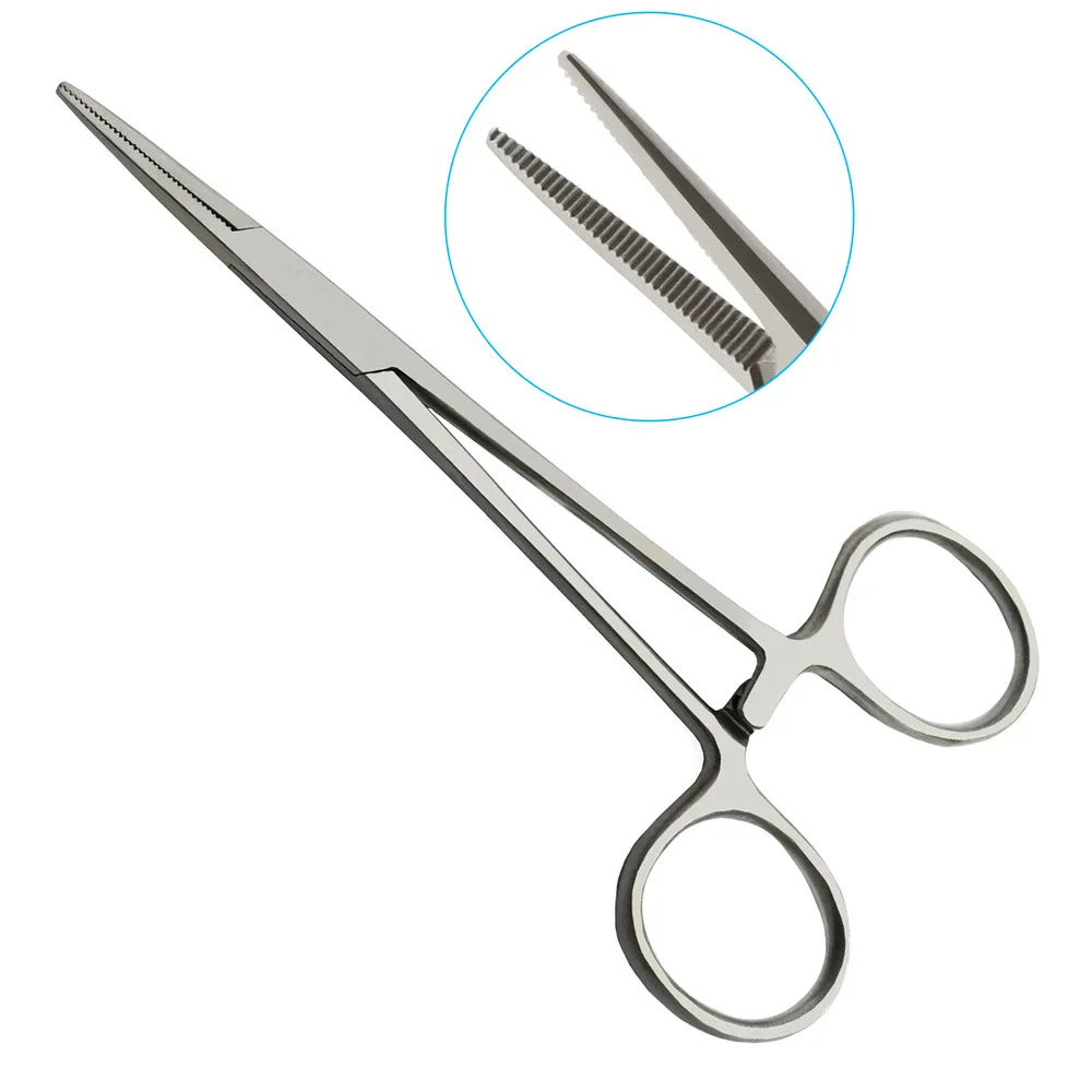 Stainless Steel Curved Tip And Straight Tip Forceps For Locking Clamp Hemostatic Forceps Arterial Forceps Clamp Fish Hook Pliers