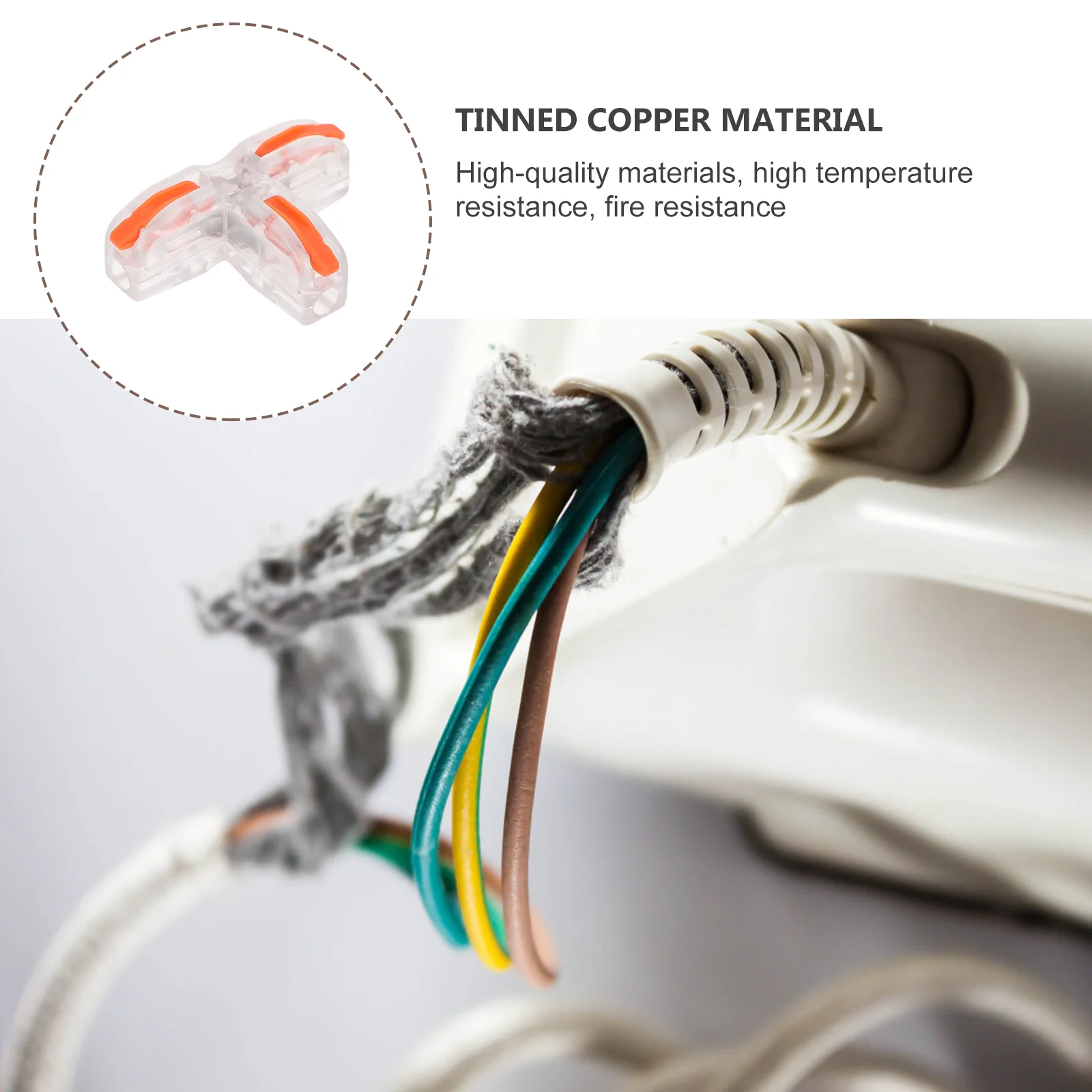

10pcs Tinned Copper Terminals Quick Connector Splice Wire Insulated Flame Retardant Household Computer Equipment