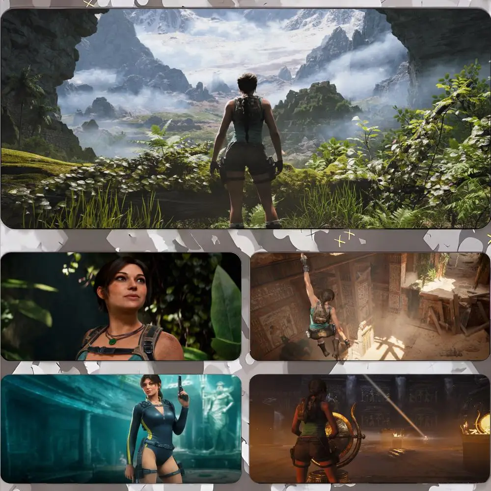 Tomb Raider Legacy Of Atlantis Mouse Pad Gamer Keyboard Mat Pads Gaming Desk Protector Laptops Large Mousepad Cartoon Deskmat
