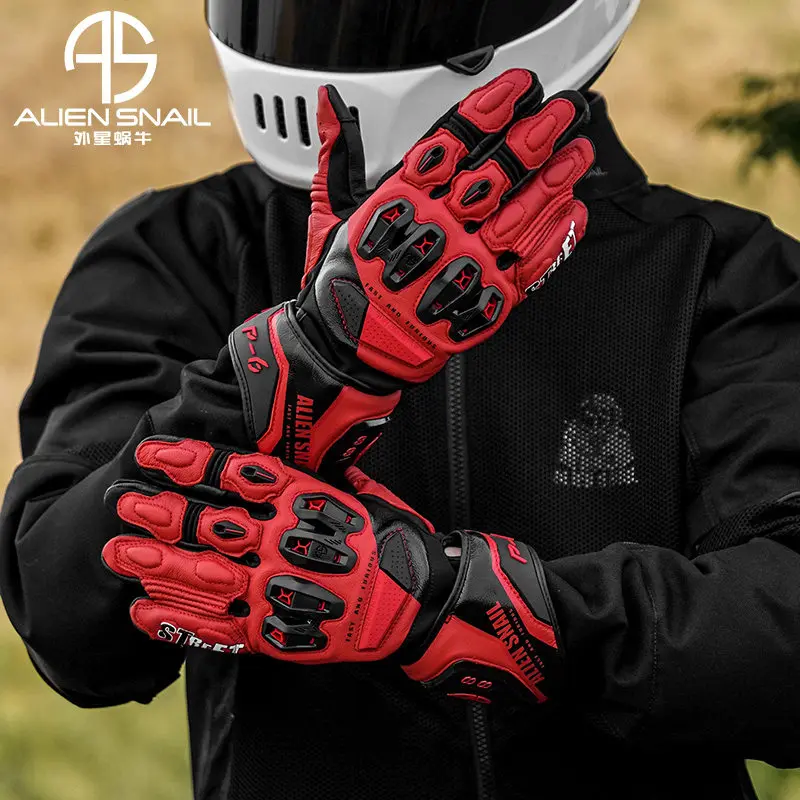 Alien Snail Motorcycle Riding Gloves Anti-drop Breathable Touch Screen Unisex Locomotive Riding Equipment Motobike Street Gear