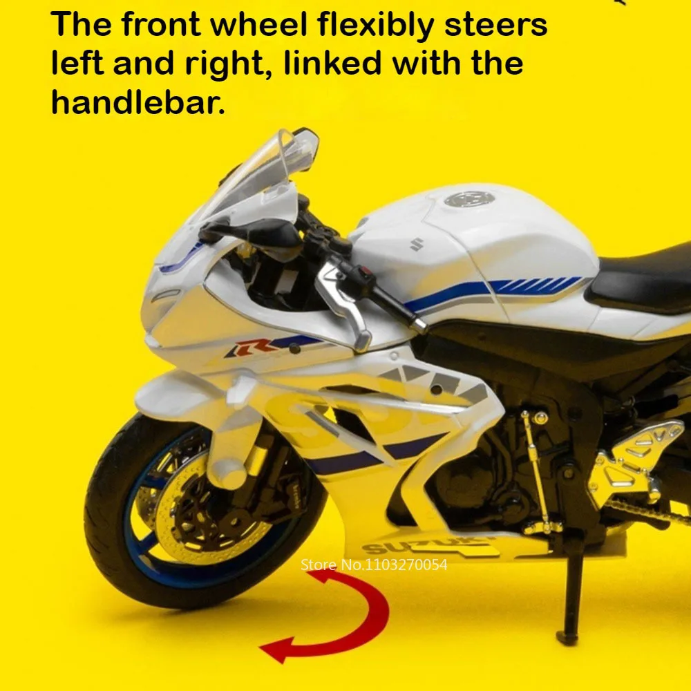 1:12 CCA Suzuki GSX-R1000 BMW R1250GS Moto in lega Diecast Modello Giocattoli Auto Sterzo ruota anteriore Motorbick Bambini Regalo di Natale