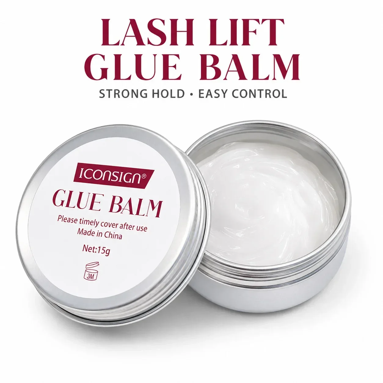 Iconsign 2 in 1 Lash Lift Glue Balm for Eyelash Lifts, Brow Lamination and Lash Perms Strong Hold Water Soluble Easy to Remove
