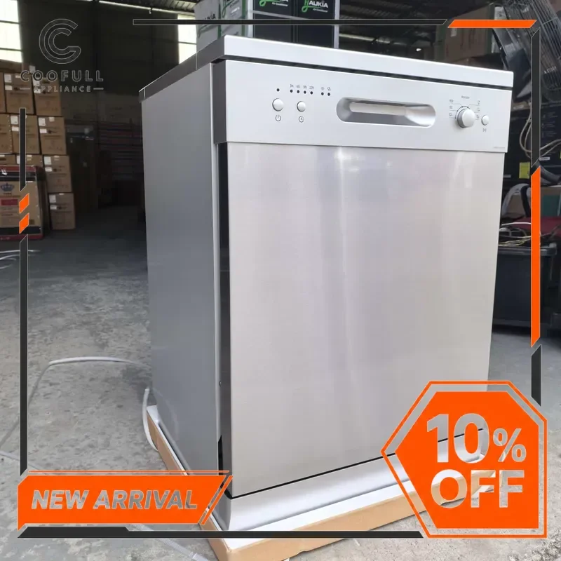 12 Sets Silver Stainless Steel Dishwasher EU Standard A++ 90min Quick Clean Standalone 220V Kitchen Appliance Home Use