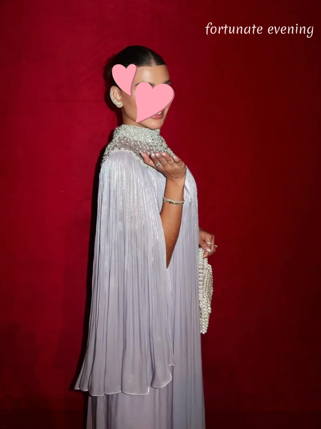 Gaun Malam Elegan Vintage Manis Mutiara Perak Manik-Manik Satin Baru Dapat Disesuaikan untuk Acara Formal Pesta Prom Gaun Malam