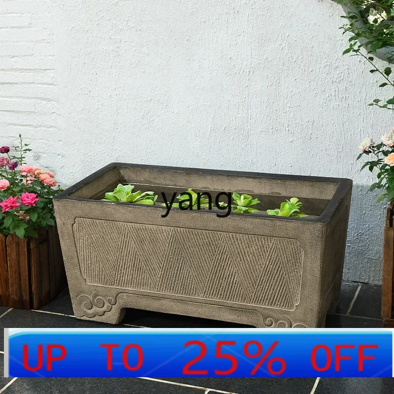 LTT courtyard layout outdoor small fish tank yard floor sink