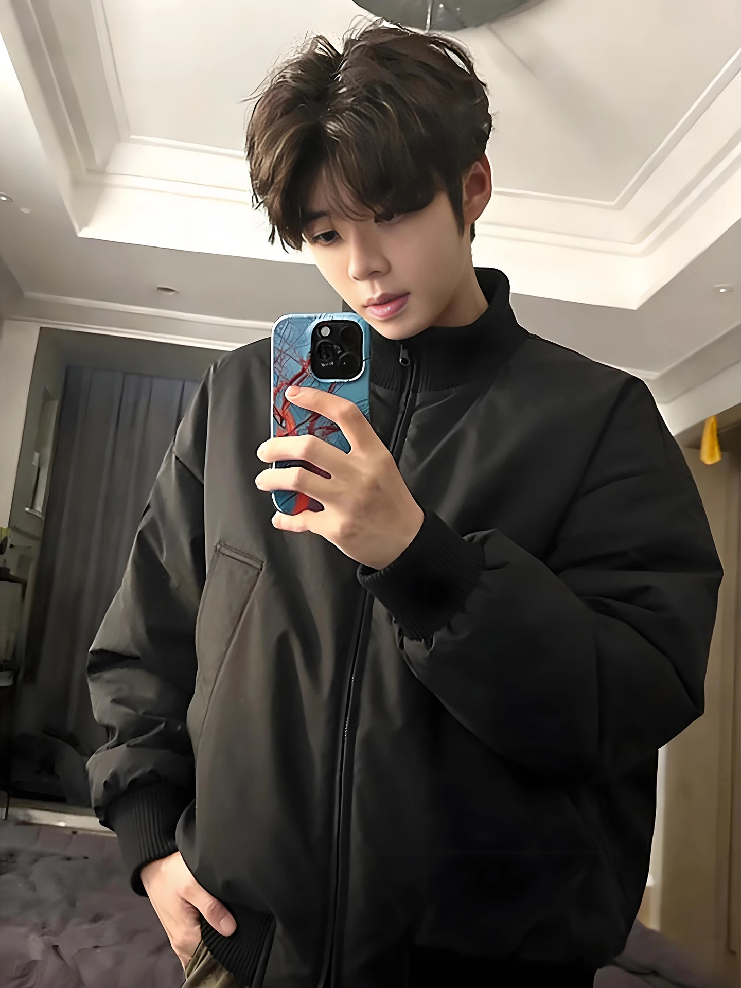 

Мужская зимняя модная молодежная куртка-бомбер Bla Bomber Jaet из хлопка с утеплителем, теплая, в бейсбольном стиле, с воротником-стойкой, свободного кроя