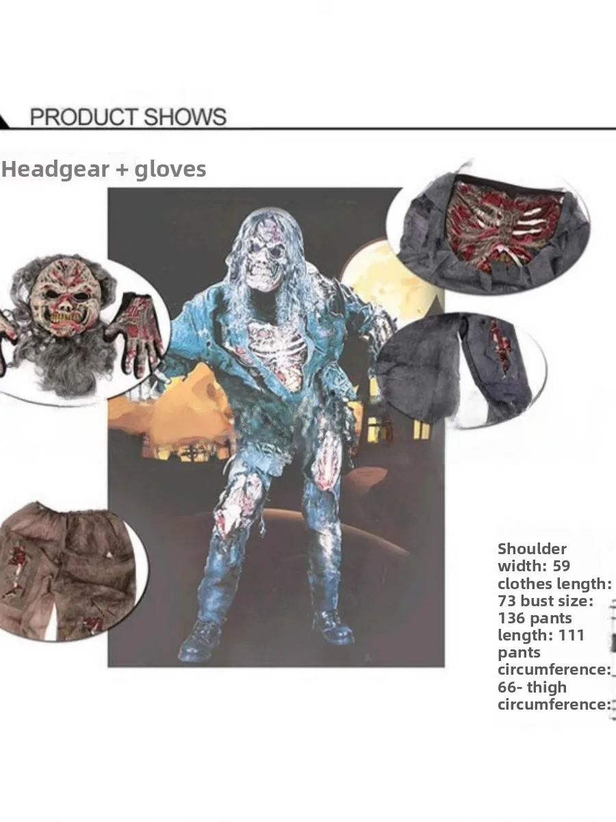 Costume d'halloween pour adultes, Costume de scène de printemps en Polyester, personnage de terreur de Zombie, Dr up
