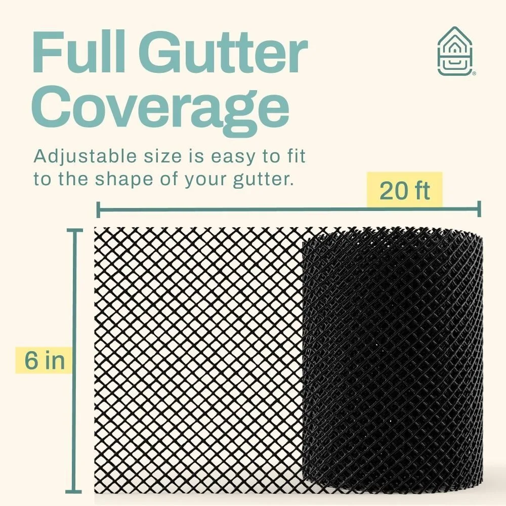 New 15cm×6m Mesh Guard Anti-Falling Net Plastic Gutter Leaf Prevention Mesh Strainer Filter From Leaves, Twigs, Branches