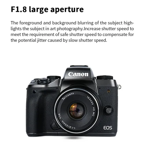 Imagen 2 del producto 7Artisans 25mm F1.8 APS-C lente gran angular Prime lente retrato de gran apertura compatible con montura Sony E Fuji FX Nikon Z M43