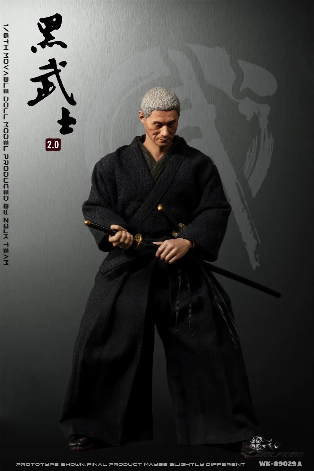 WOLFKING WK89021 Scale 1/6 Japan Japan Gangster Warrior Kitano Takeshi Dressing Suit Weapon Head Sculpture Carving For Collect