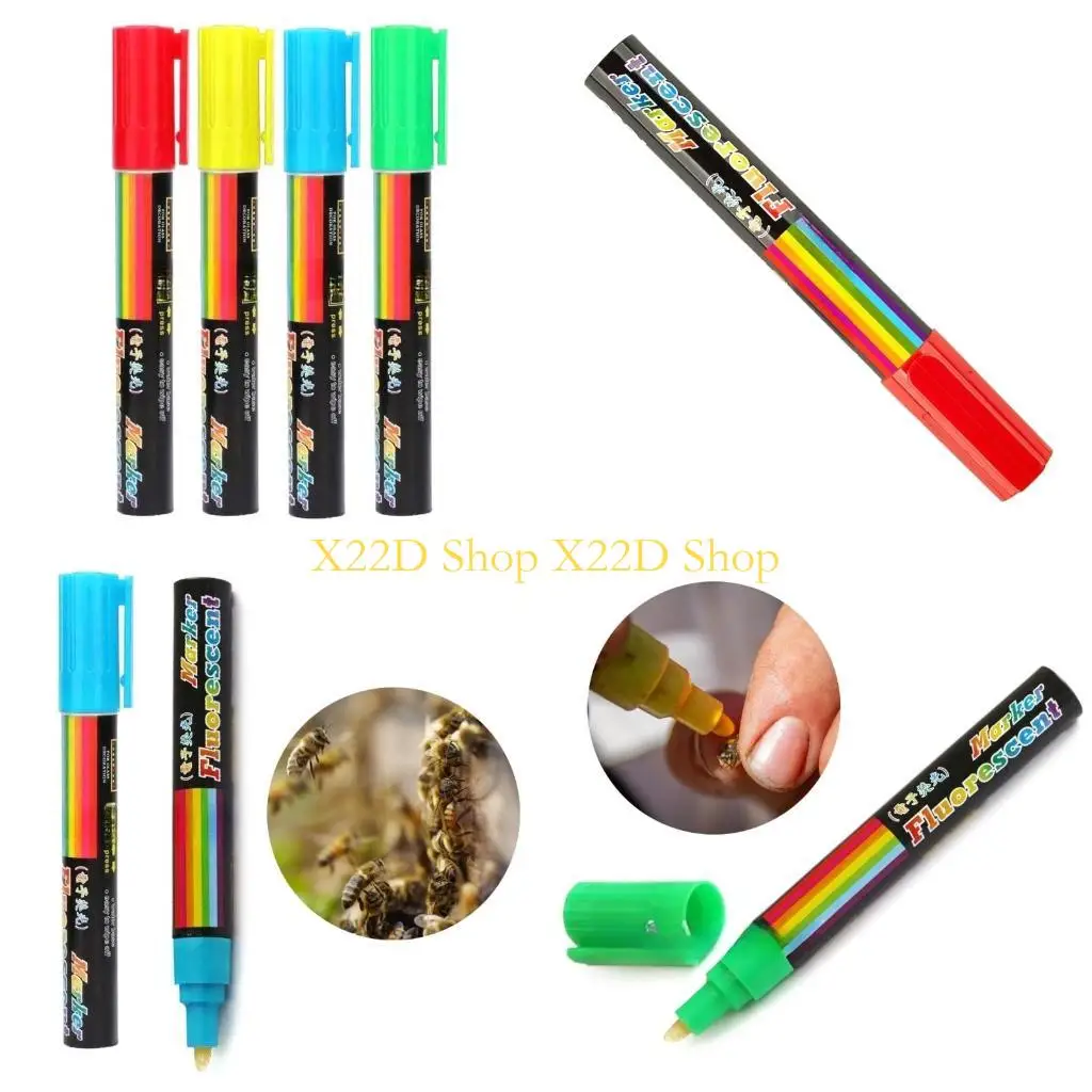 

X22D Bees Queen Marking Pen Set Water Based Marker with Bright Color for Beekeeping