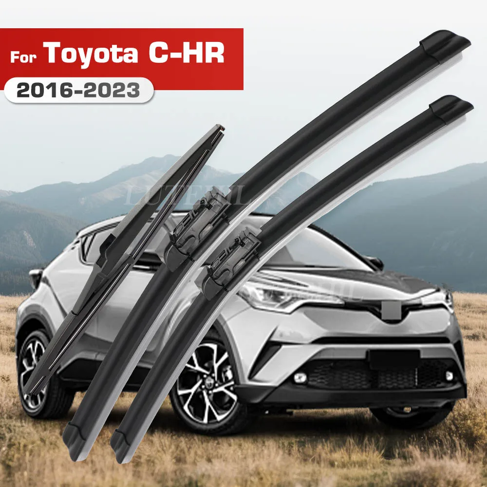 

For Toyota C-HR CHR 2016-2023 2017 2018 2019 Wiper Front & Rear Wiper Blades Windshield Windscreen Window Brushes 26"+16"+14"