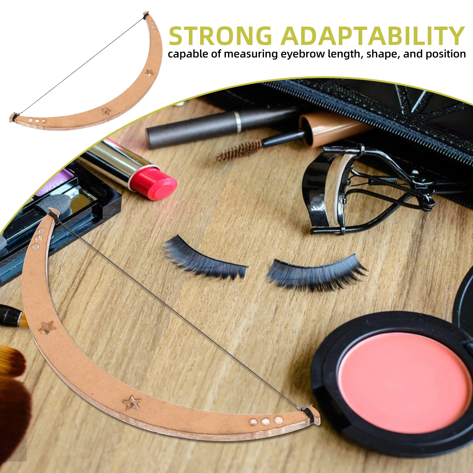 1 conjunto de régua de sobrancelha de plástico inovador modelador de sobrancelha ferramenta de medida de nível para rosqueamento de sobrancelhas simétricas
