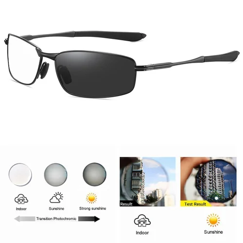 Imagen 2 del producto Gafas de lectura fotocromáticas con montura pequeña ovalada para hombre, lectores de presbicia de Metal, gafas descoloridas a la moda, dioptrías personalizadas