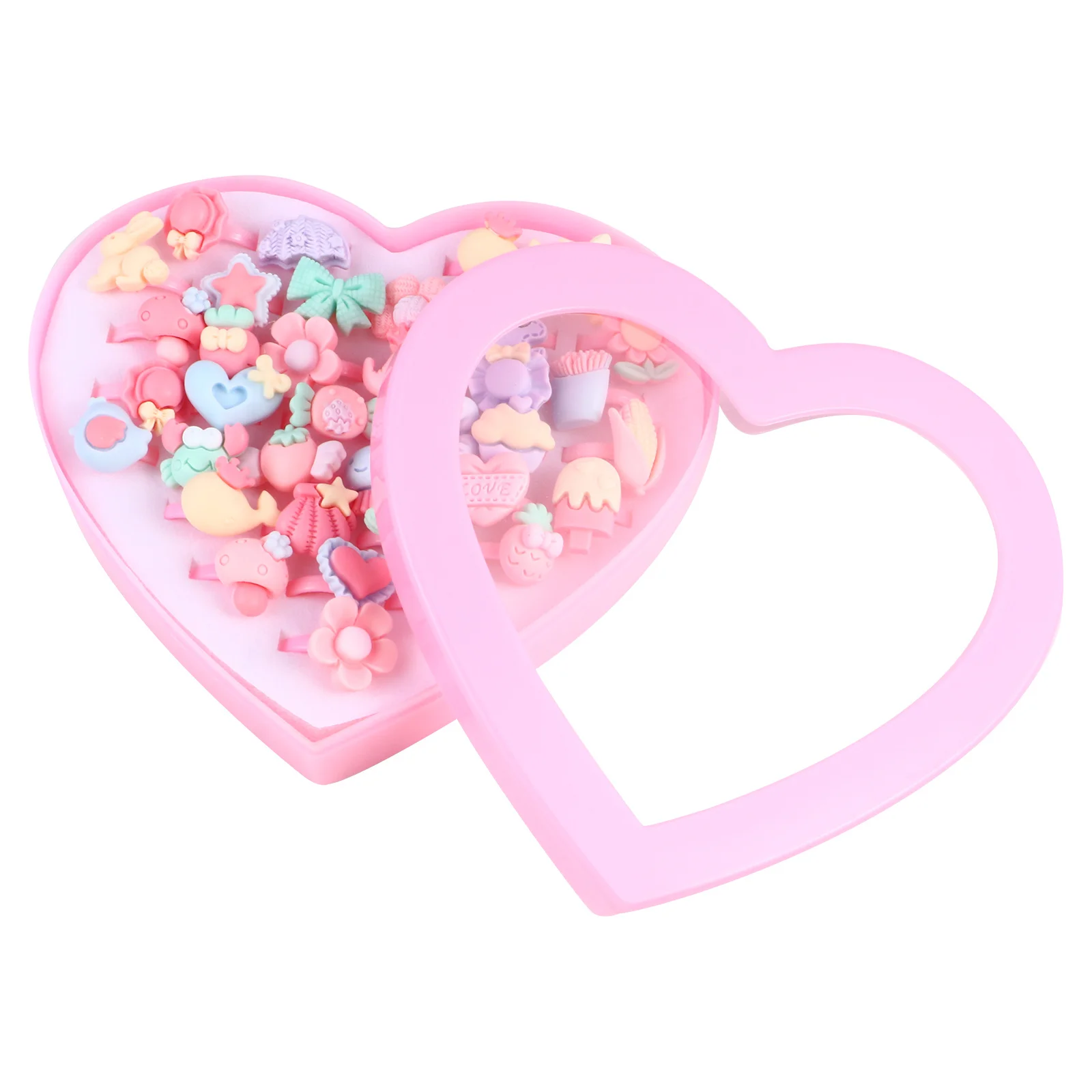 

Ring Set Kid Gift Girls Jewelry Toys Children's Rings Kids for Adorable Cartoon Little Finger