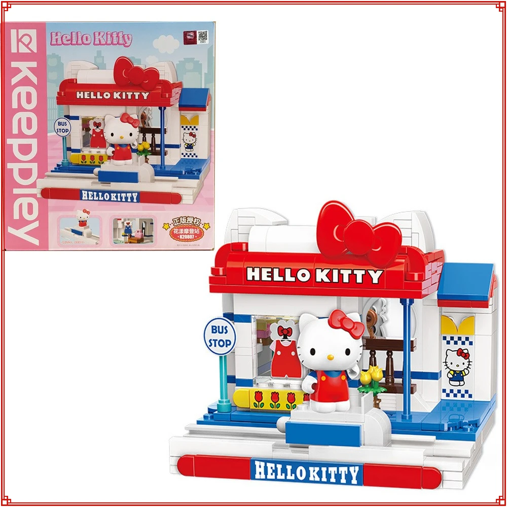 Keeppley sanrio bloco de construção coleção menina presente aniversário kuromi olá kitty cinnamoroll minha melodia diversão quebra-cabeça montagem brinquedo