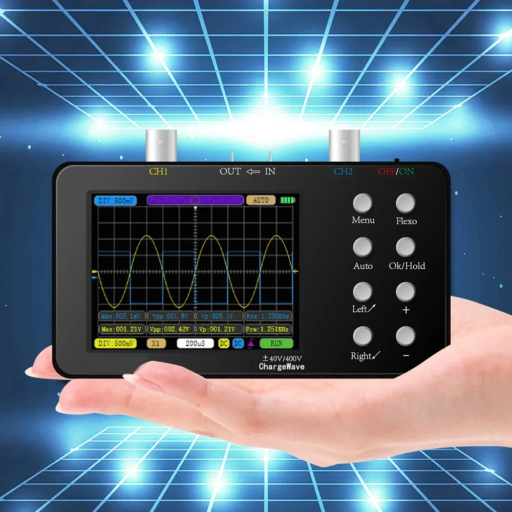 Podwójny kanał cyfrowy przenośny oscyloskop cyfrowy PWM 50M 10Mhz częstotliwość próbkowania 2.5ksa/S analogowa przepustowość dla elektronicznego R