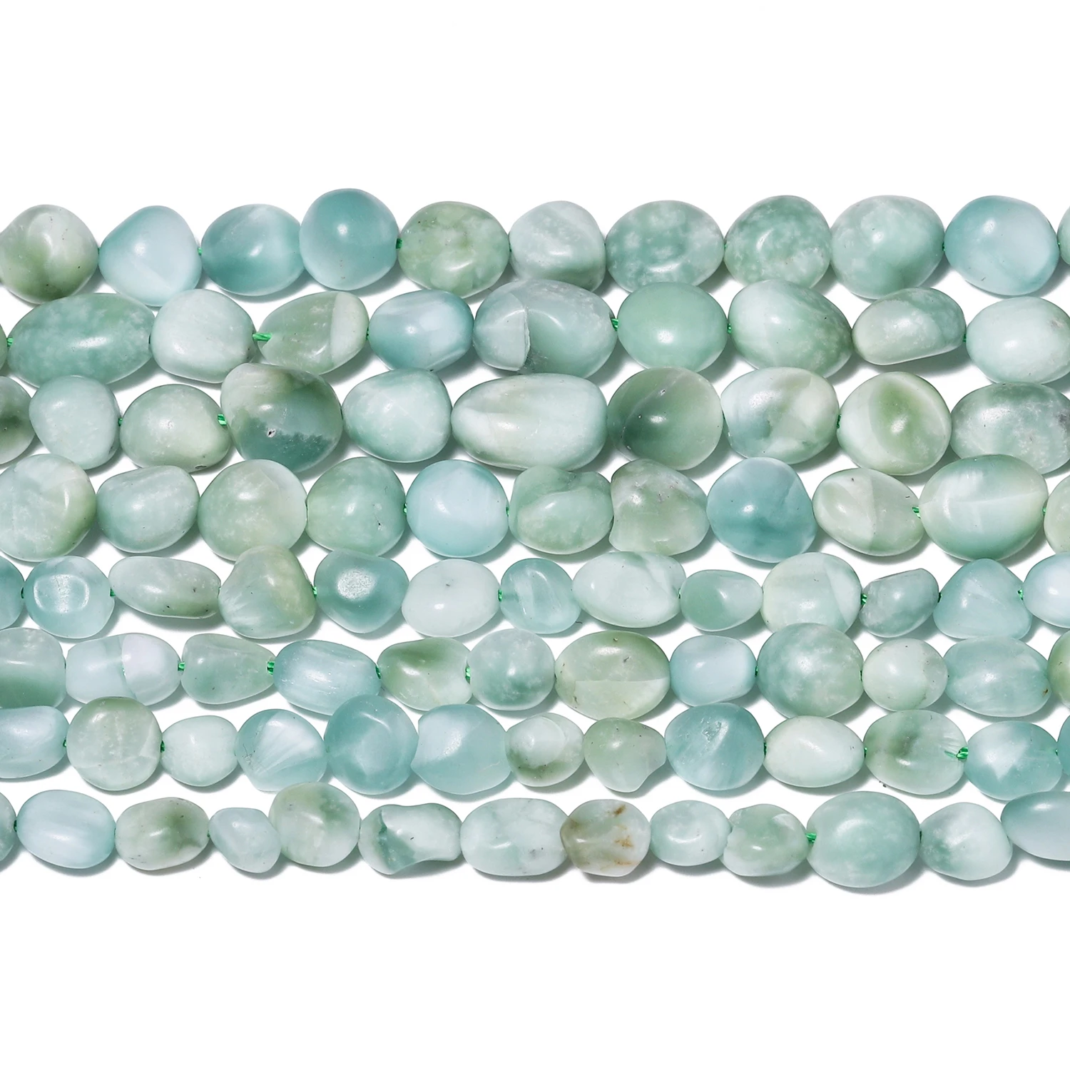 6-8mm 8-10mm Unregelmäßige Naturstein Grün Angelite Perlen Kies Lose Perlen für Schmuck Machen DIY Armbänder Zubehör 15''
