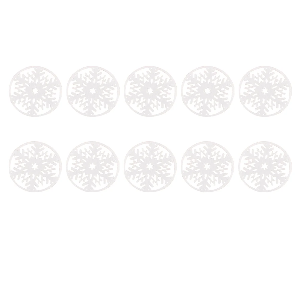 

Pad Christmas Snowflake Coasters Plate Dining Table Decorations White Tableware Mat