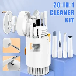 20-In-1 Cleaner Kit Oortelefoon Reinigingspen Scherm Reinigingstools Computer Toetsenbord Borstel Sleutelkap Trekker Multifunctionele Borstelset